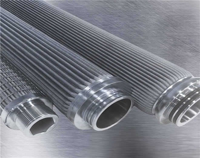 Metal pleated filter element
