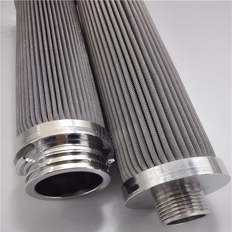 Stainless steel corrugated filter element